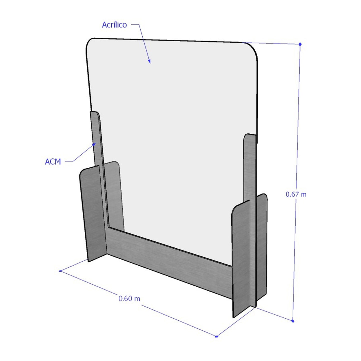 BARRERA PROTECTORA DE 60CMS PARA MESAS