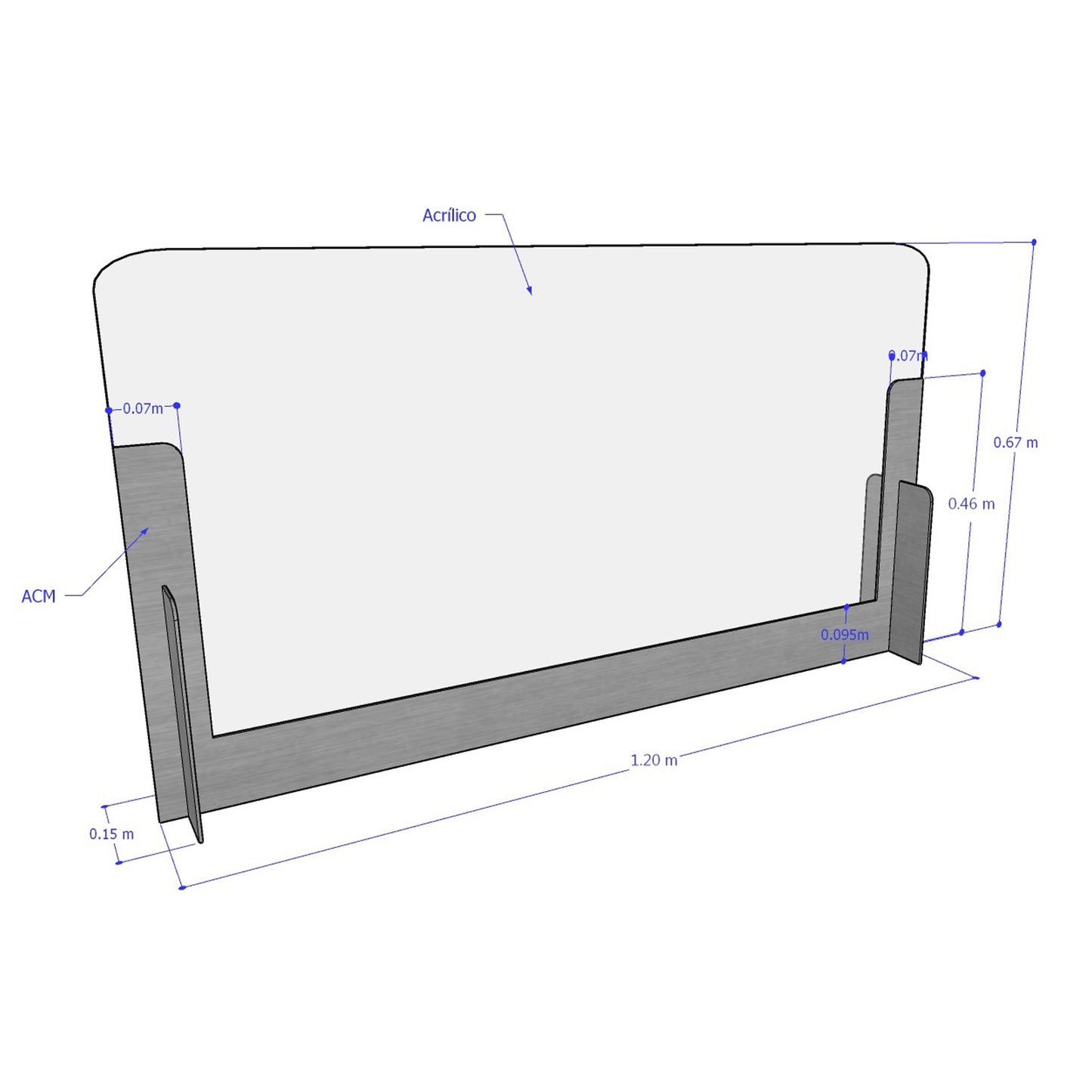 BARRERA PROTECTORA DE 120 CM PARA MESAS