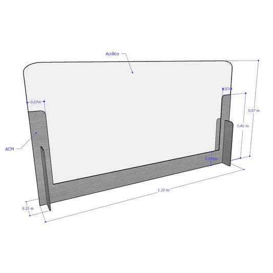 BARRERA PROTECTORA DE 120 CM  PARA MESAS