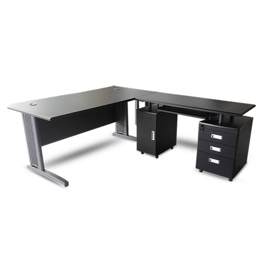 ESCRITORIO LIVORNO 1.6X2.0X0.72 C/PTEC Y BUCK  2GAV MDF NEGR