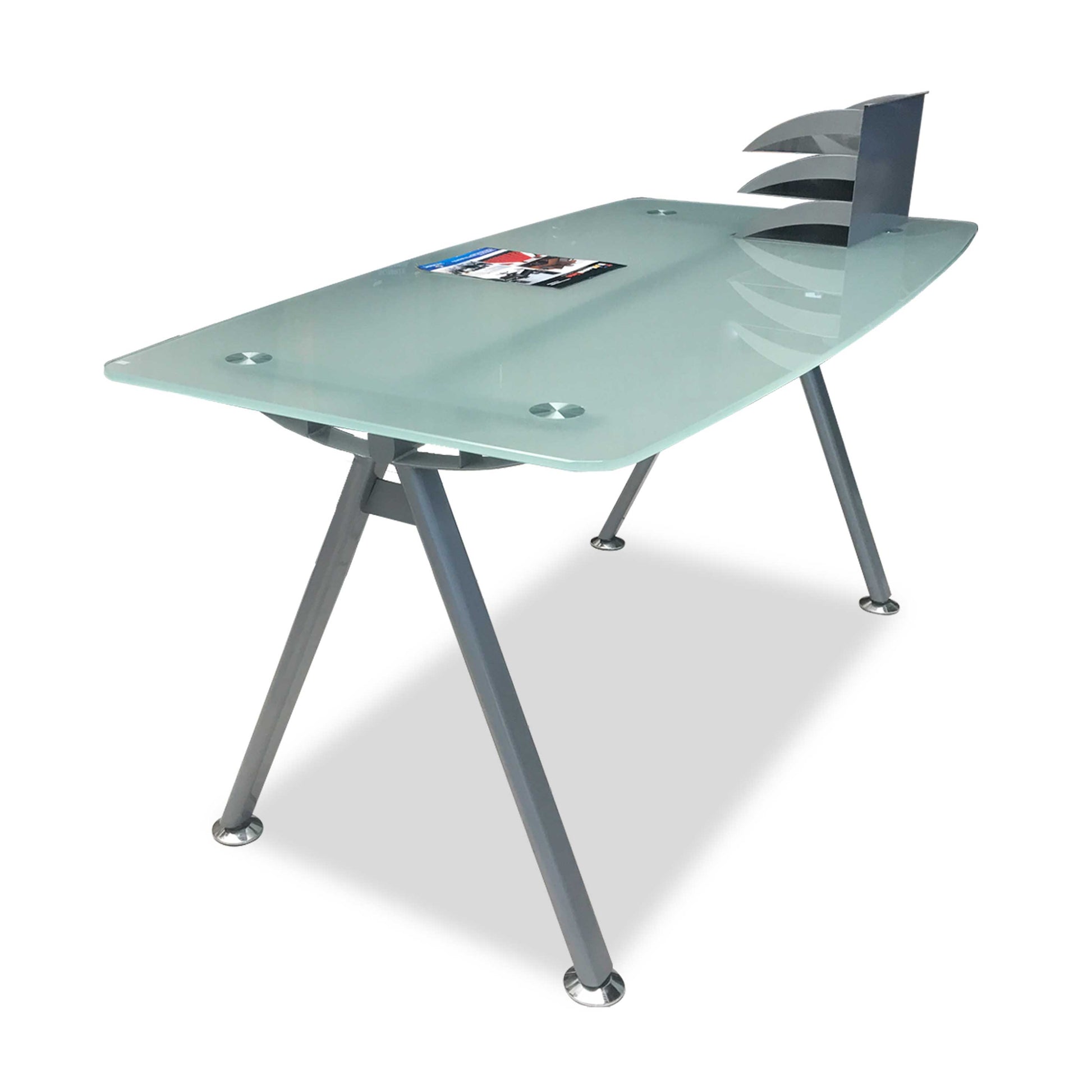 Mesa Imperia con cubierta de vidrio de 160 cm