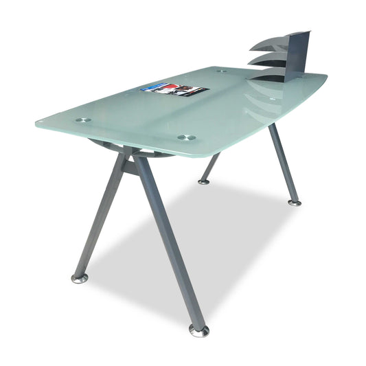 Mesa Imperia con cubierta de vidrio de 160 cm