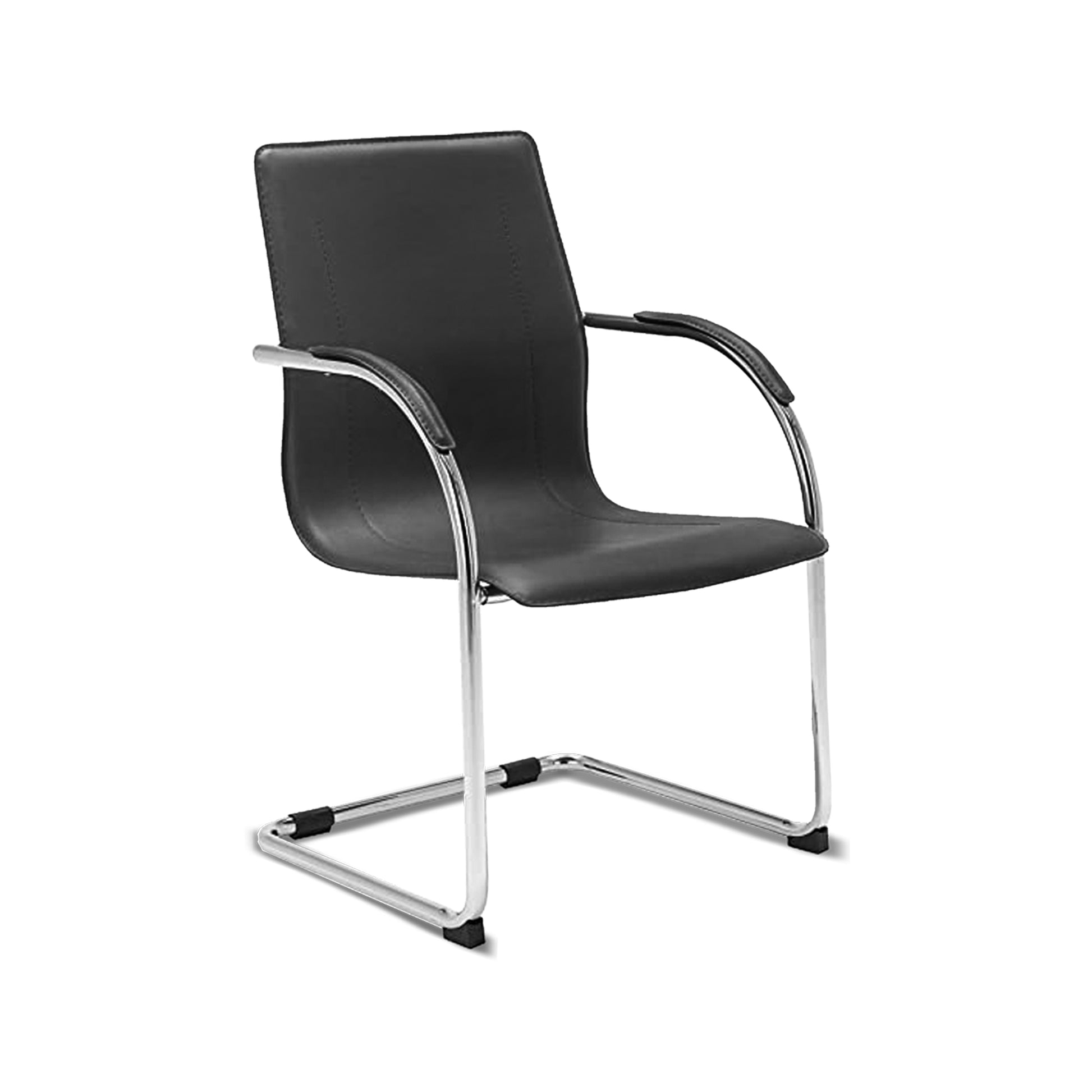 Silla Mónaco en cuero negro, silla ejecutiva